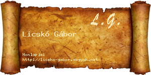 Licskó Gábor névjegykártya